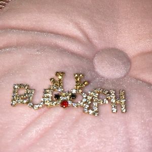 Vintage rhinestones Rudolph brooch